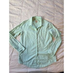 Guess Pastel Green Button Up Shirt | Size Small | 100% Cotton Collared Top
